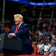 FIRING UP THE CROWD: Donald Trump at a campaign rally at the Target Center, Oct. 10, 2019, in Minneapolis.